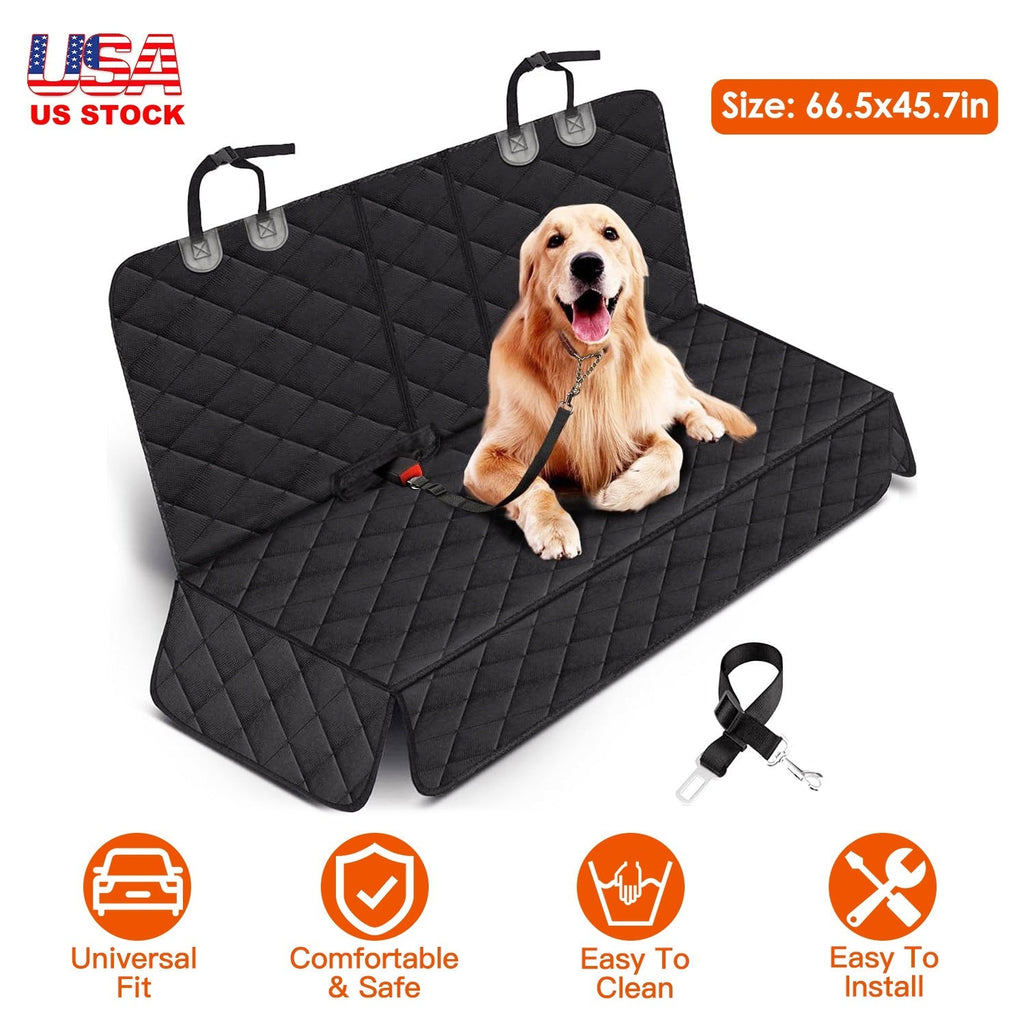 Dog Rear Car Seat Protector with Seat Belt