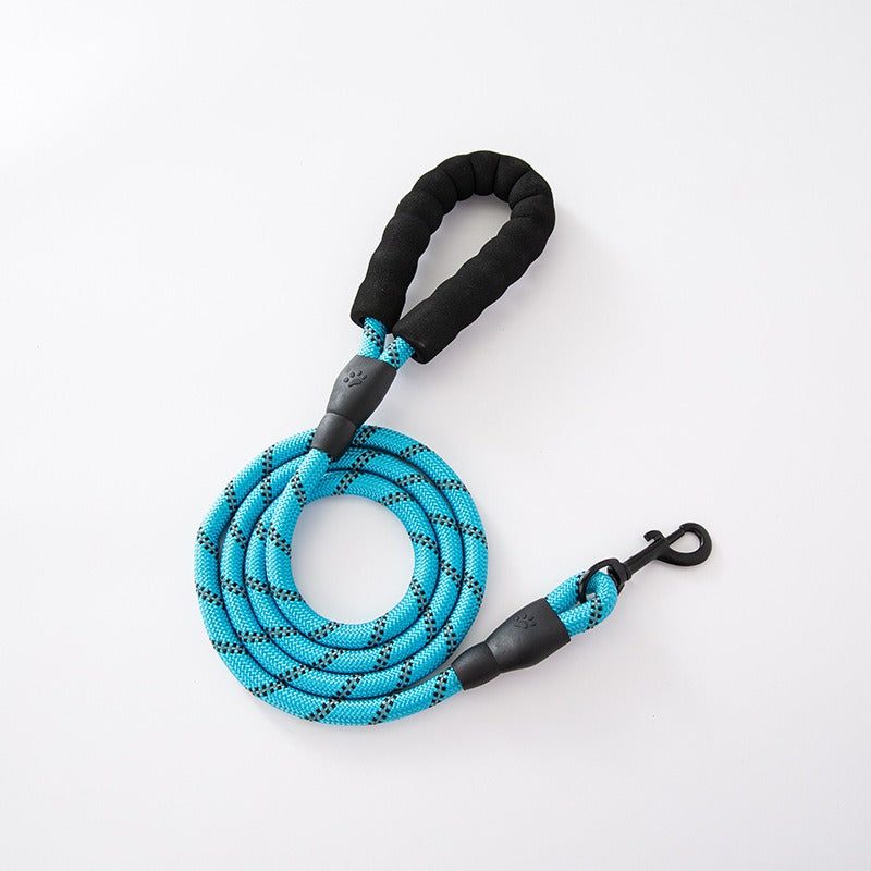 Foam handle nylon round rope dog leash