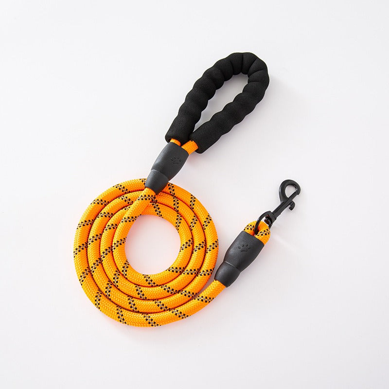 Foam handle nylon round rope dog leash