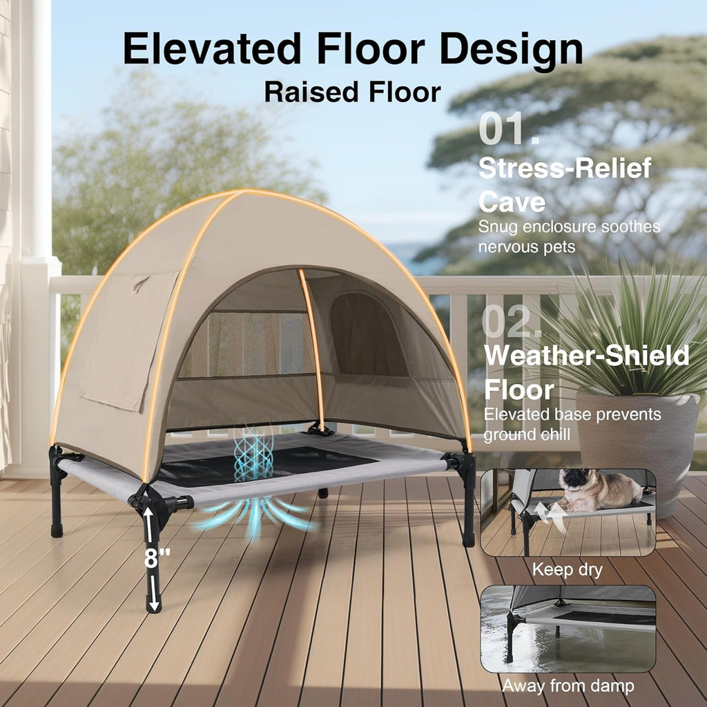 Elevated Outdoor Dog Bed, Cot and Camping Tent