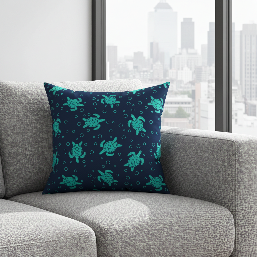Sea Turtle Pattern Pillow | Throw Pillow