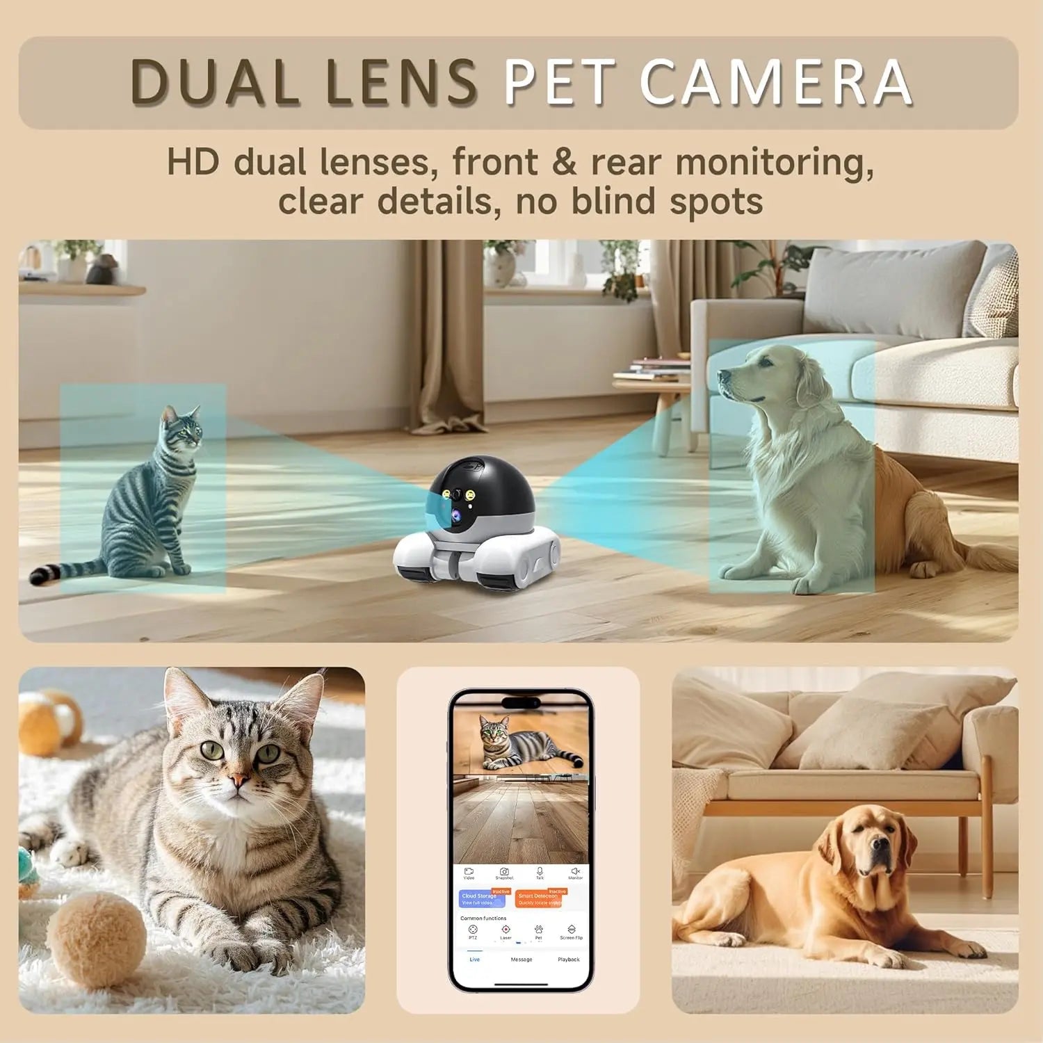 WiFi Robot 1080P Pet Camera with App for Dogs