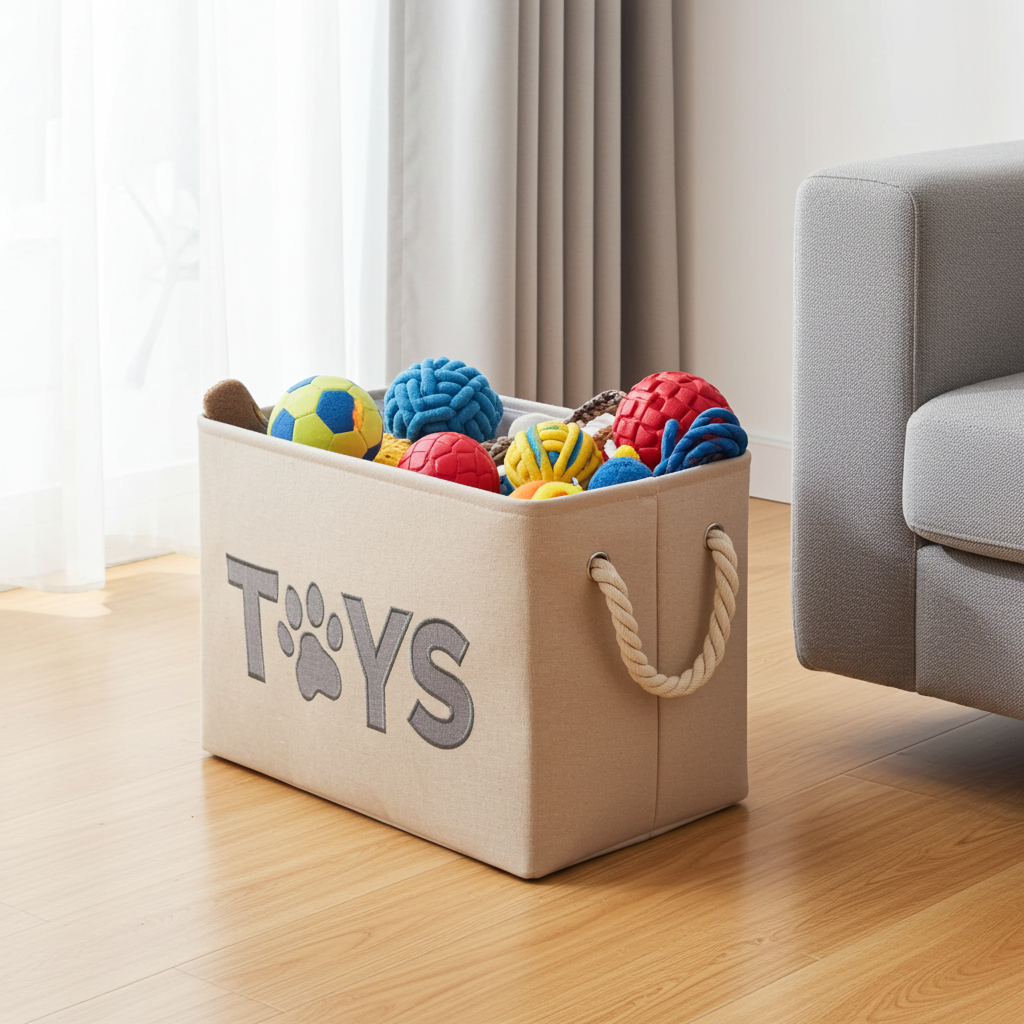 Country Living Dog Toy Storage Bin