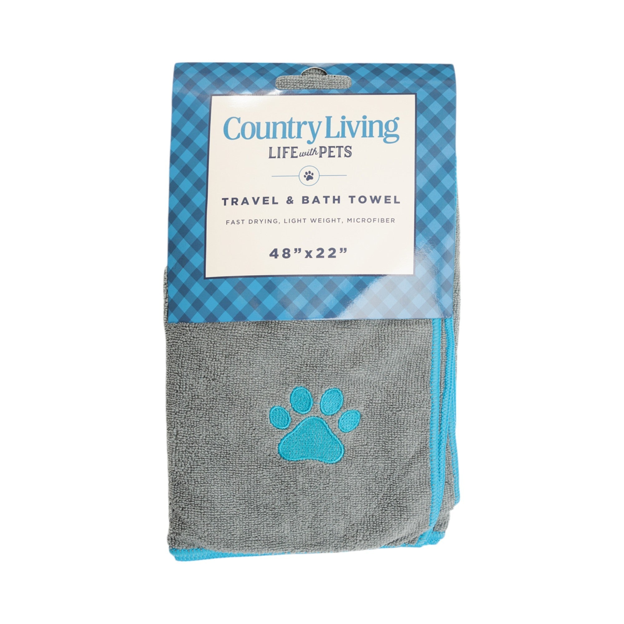 Country Living Gray Dog Bath Towel