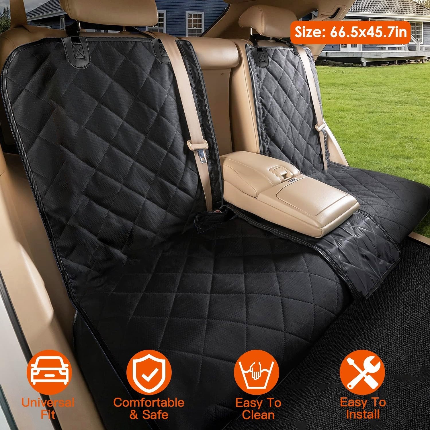 Dog Rear Car Seat Protector with Seat Belt