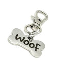 Woof Dog Bone Clip On Charm Stainless Steel