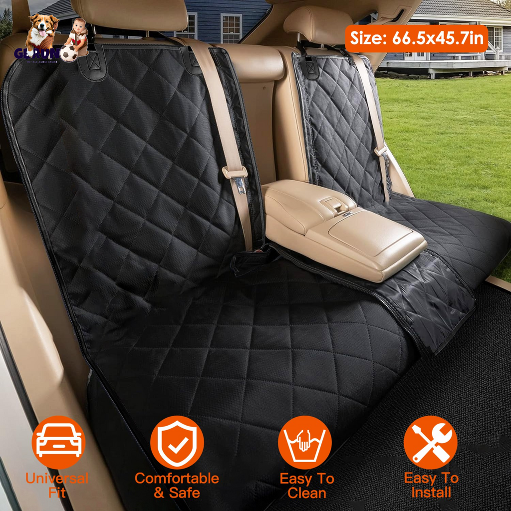 Dog Rear Car Seat Protector with Seat Belt