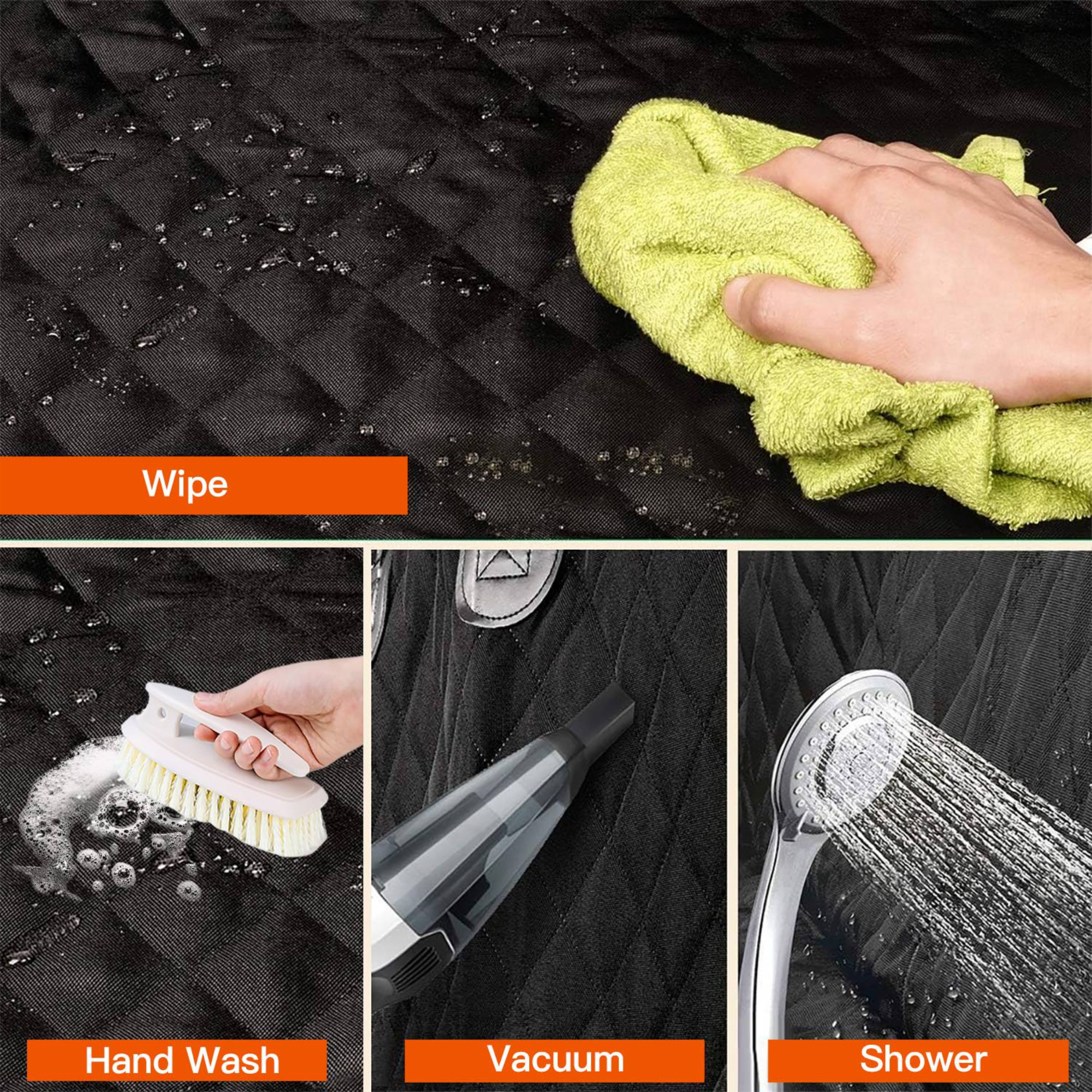 Dog Rear Car Seat Protector with Seat Belt