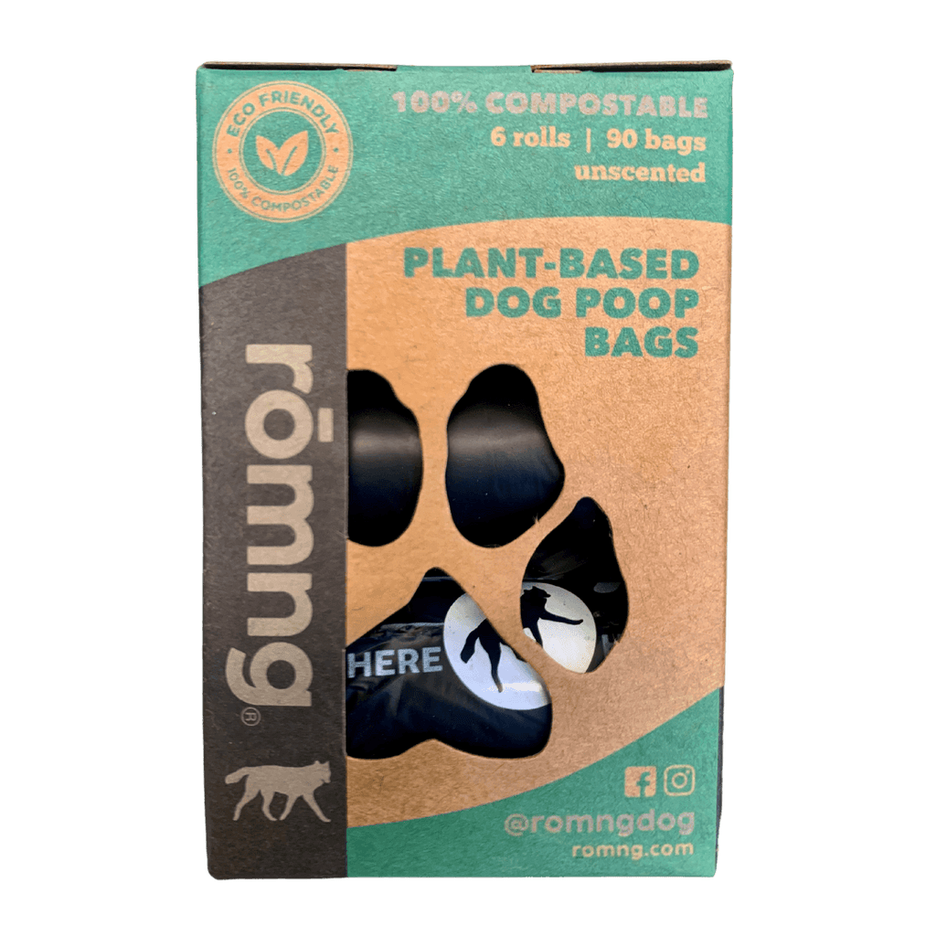 Dog poop bags + bamboo dispenser